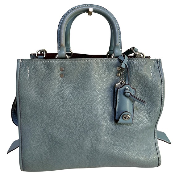Coach Handbags - COACH 1941 Rogue 31 Slate Blue Glovetanned Pebble Leather Satchel Bag 38124